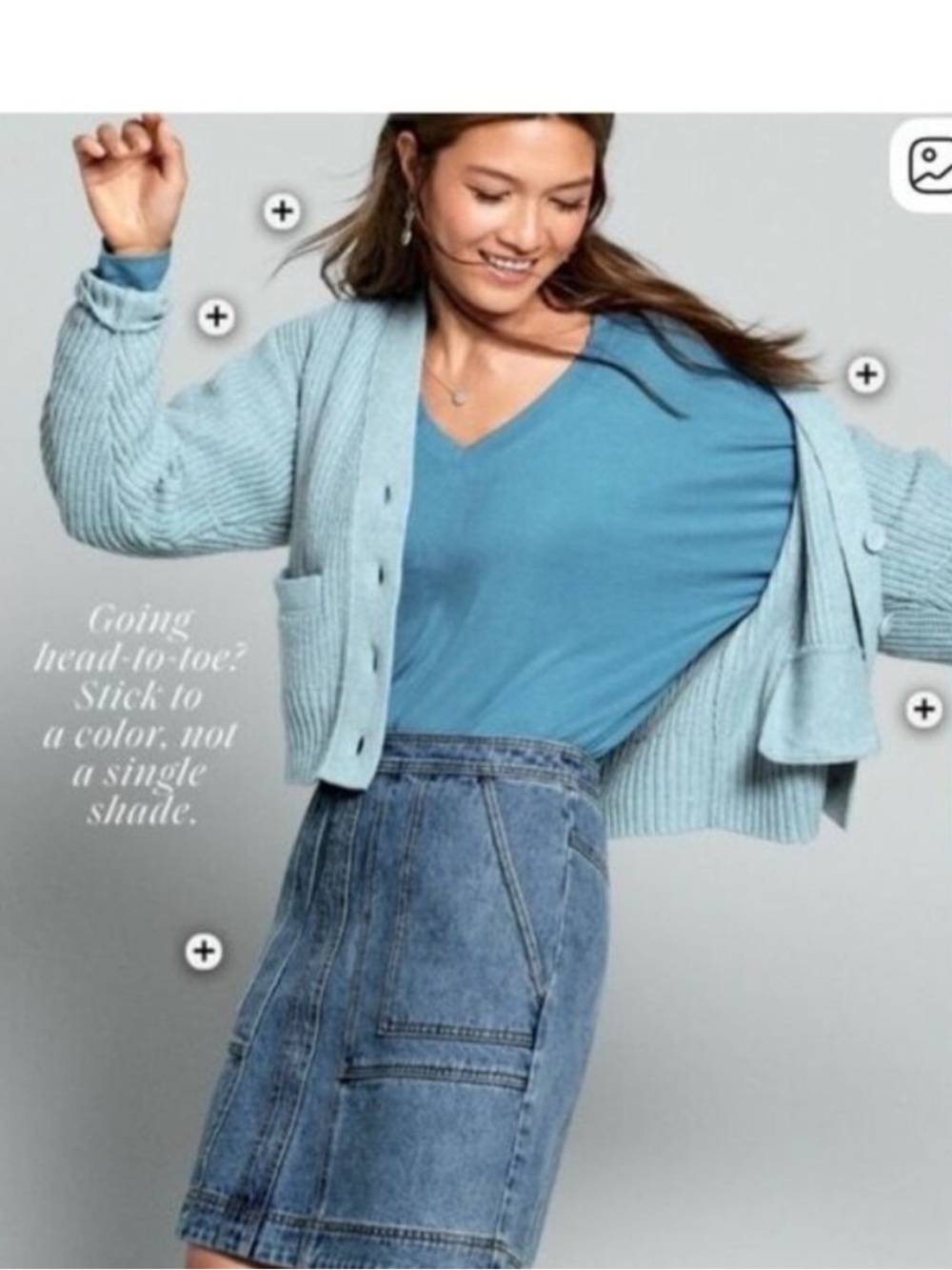 CAbi Seafoam Blue Ribbed Button-Front Cardigan - Picture 4 of 6